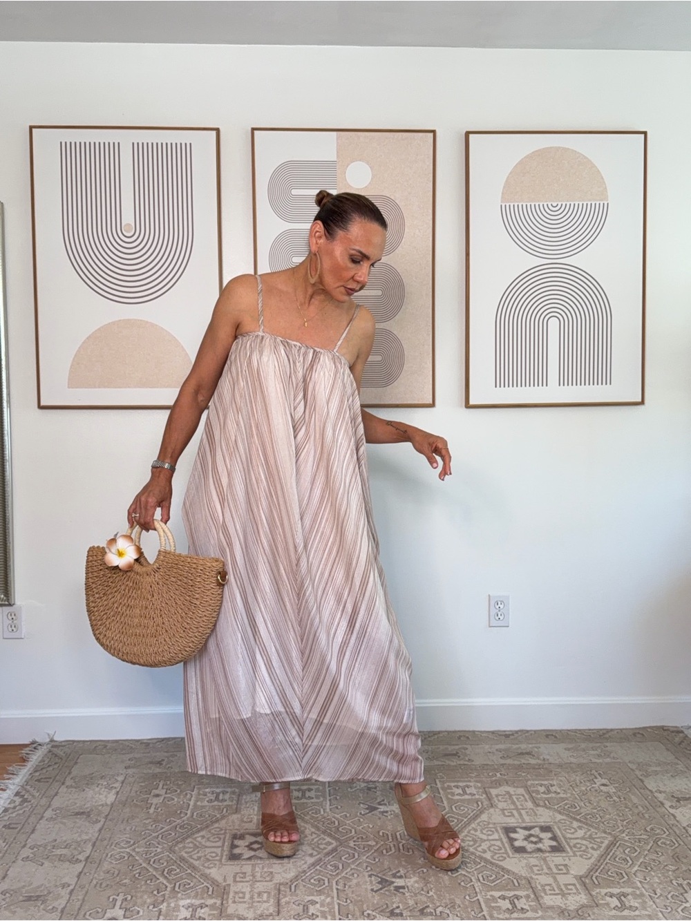 ‼️Chicwish Beige  Striped Spaghetti Strap Maxi Dress‼️
